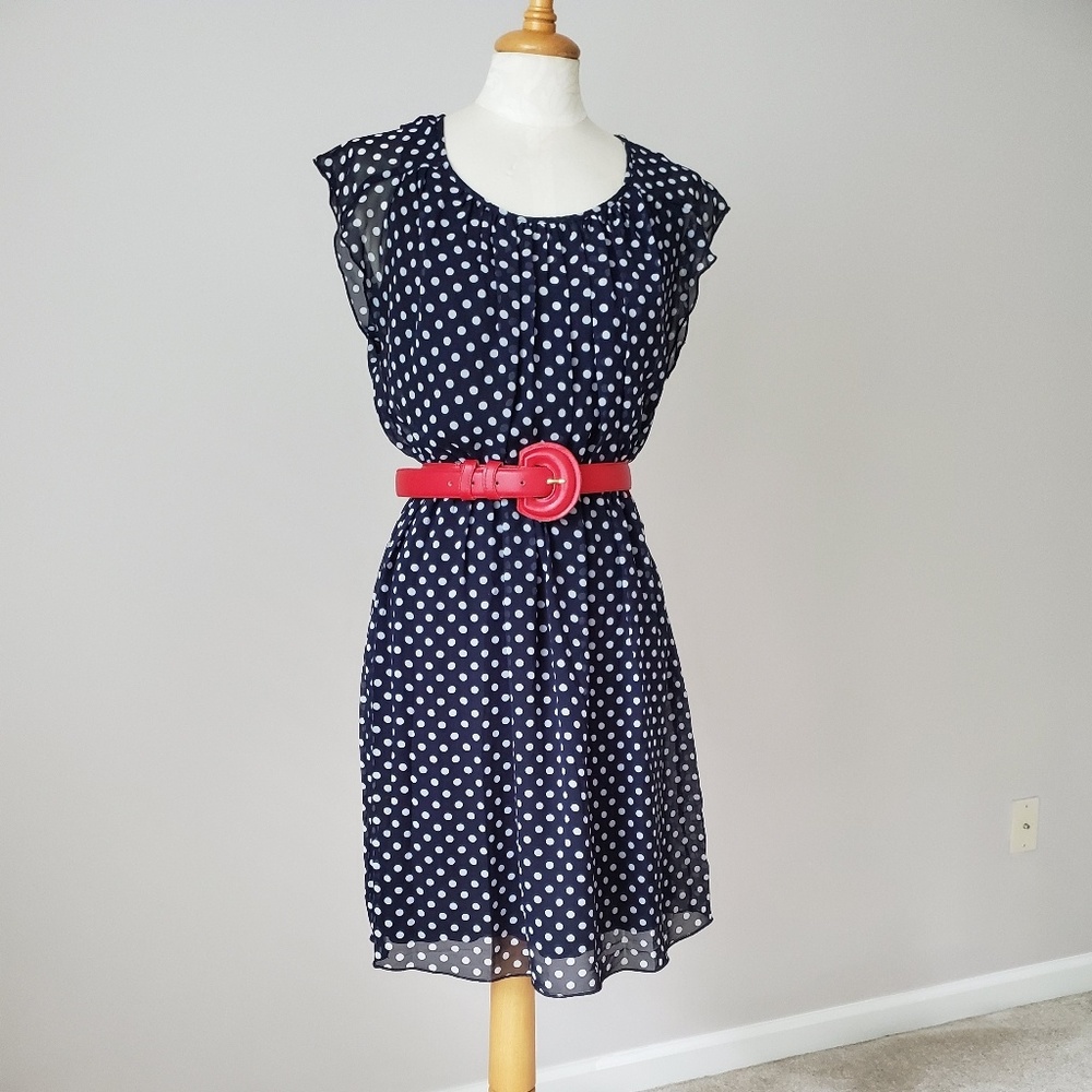 Polka Dot Navy Dress